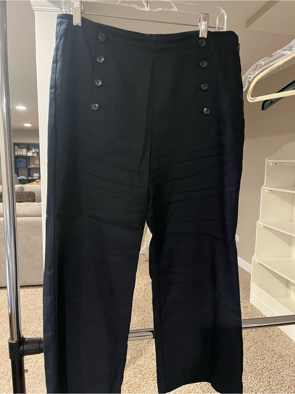 Ann Taylor Factory Linen- blend Sailor pants- wide leg crop